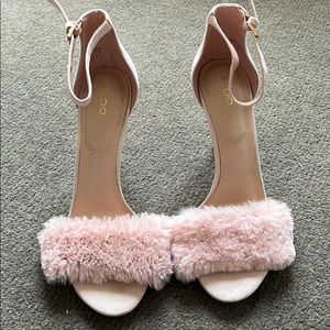 Brand New Aldo Pink Furry Heels - Never Worn